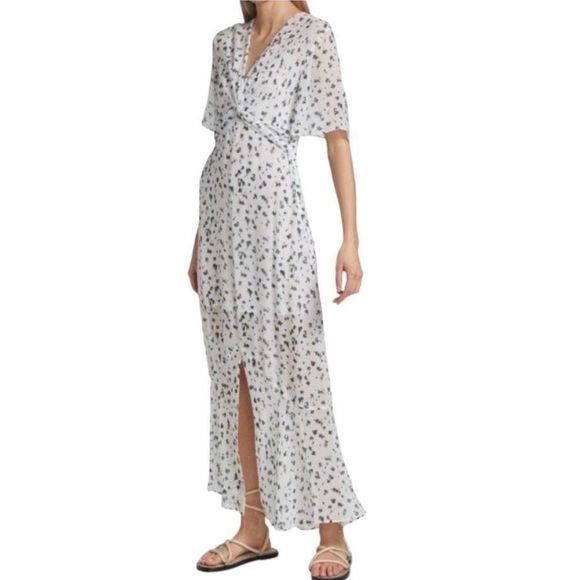Nwt Rag and bone Tamar twist-front floral-print georgette maxi dress size 6 - Picture 2 of 13